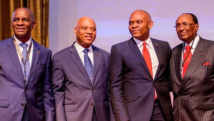 (L-r): Xavier-Luc Duval, Mauritius Deputy Prime Minister; Daniel Kablan Duncan, Prime Minister of Cote d’Ivoire, and Tony O. Elumelu, chairman, Heirs Holdings, United Bank for Africa Plc and keynote speaker /recipient of the General Confederation of Enterprises of Côte d'Ivoire (CGECI) Lifetime Award, at the 5th edition of the annual forum of the CGECI Academy 2016 held in Abidjan, Côte d’Ivoire.